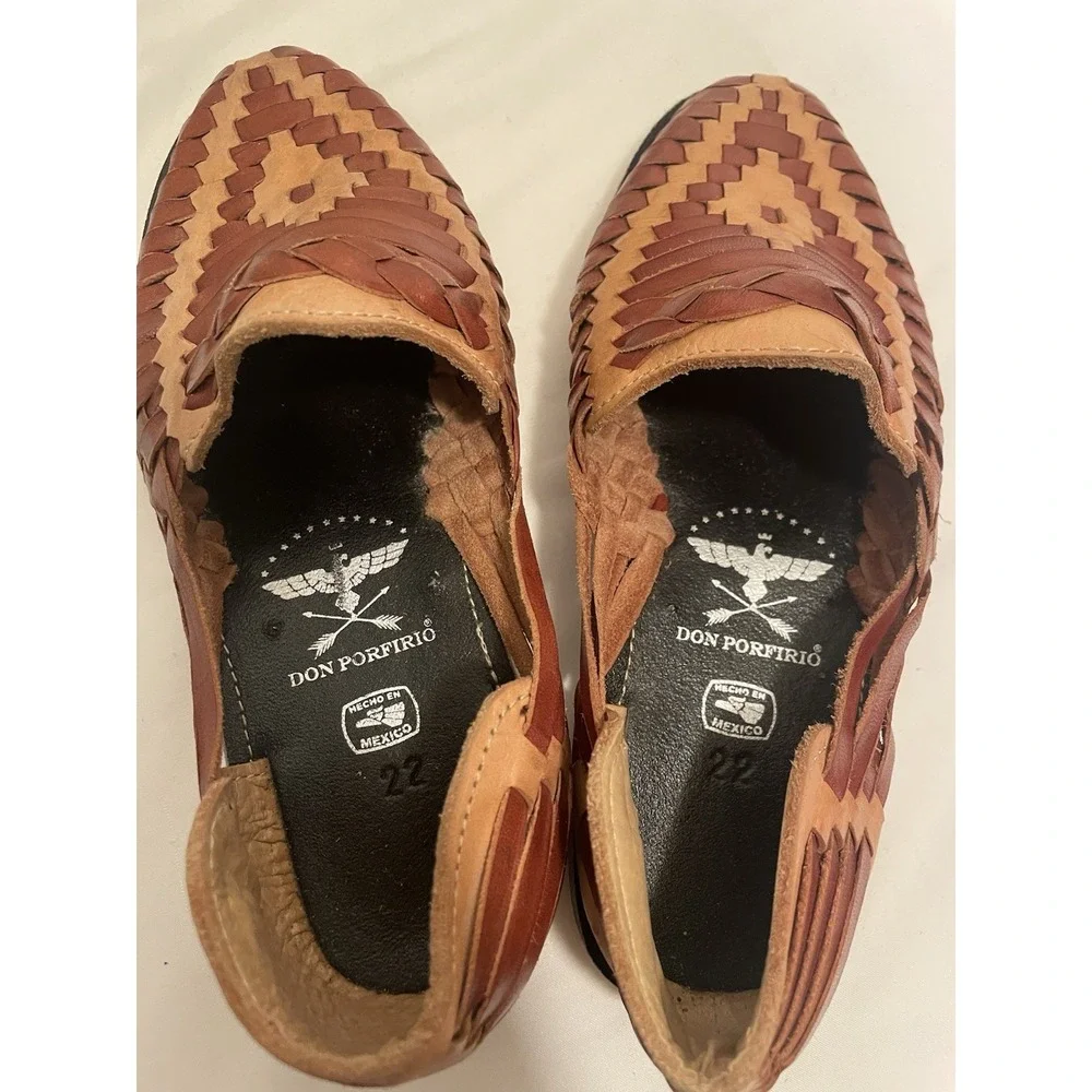 Don Porfirio Huarache Size Mexico 22 USA Men 3.5 Woman 5 Leather Handmade